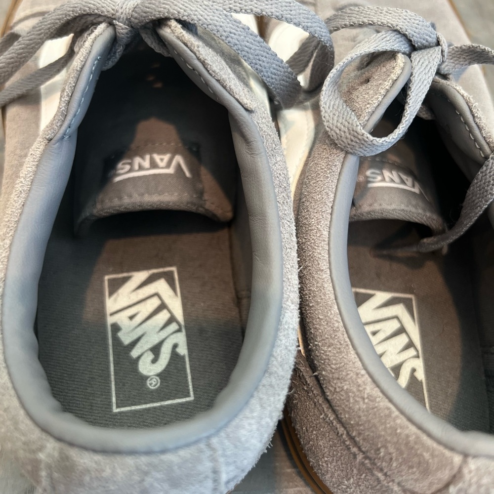 Gray and White Vans Men's Ward Suede Sneaker with gum sole. - Picture 8 of 13